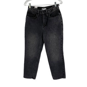 NWT Good American 90s Style Duster Straight Leg Jeans Size Womens 2/26 Black